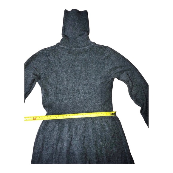 Zara charcoal gray knit stretch turtleneck fitted long sleeve sweater dress‎ - Picture 14 of 16